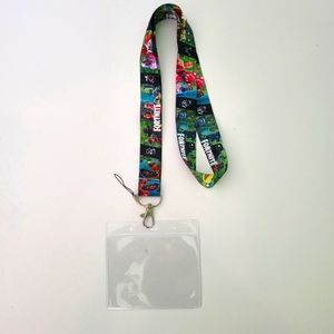 K2. Fortnite Green Lanyard and Vaccine Card Holder
